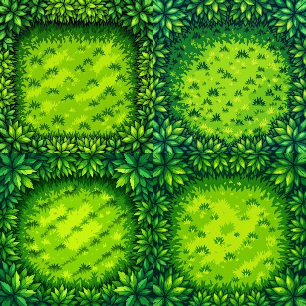 32x32 Pixel Art Grass Tile: Medieval Meadow