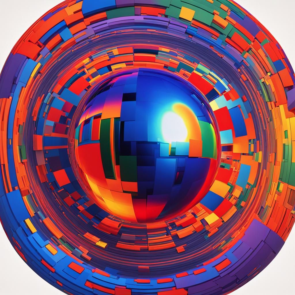 Vibrant Sphere in Rothko-Inspired Abstract Digital Art