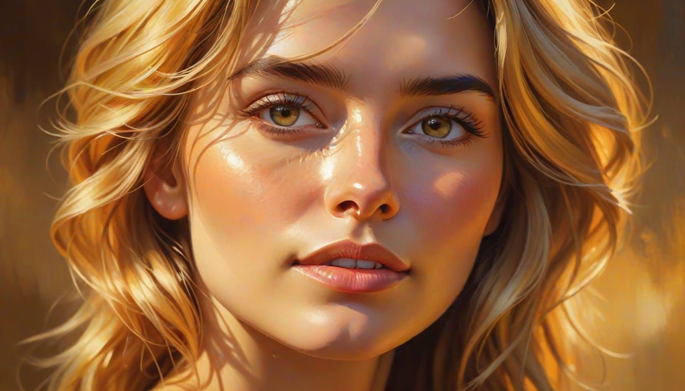 Woman's Portrait in Vibrant Oil Painting Style