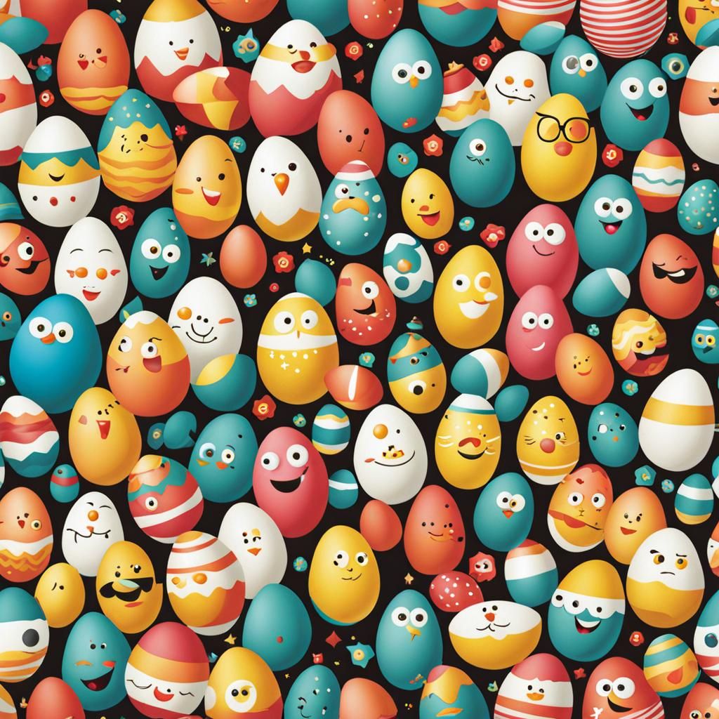Funny Eggs with Faces