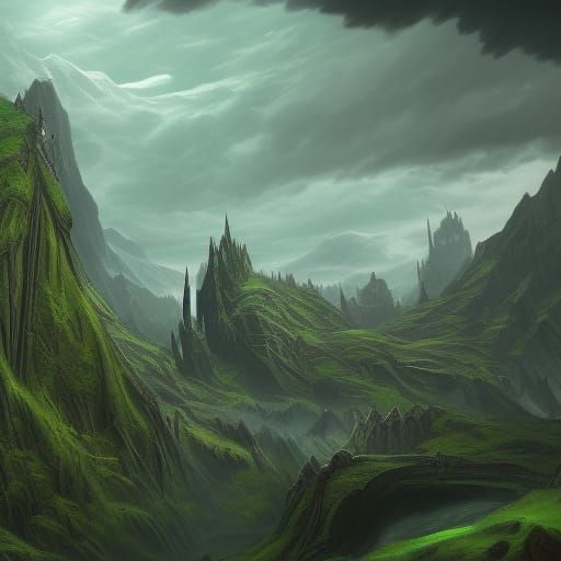 Detailed Slytherin Matte Painting in Deep Color