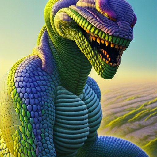 Reptilian Frieza Fusion in Hyperrealistic Style