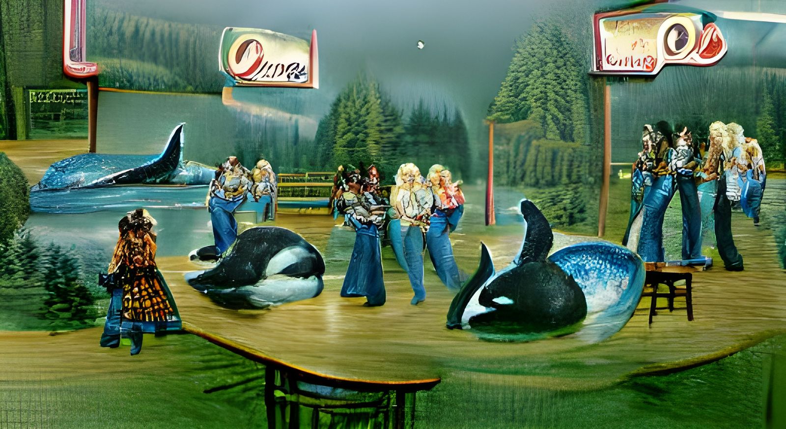 Orcas at a Country Bar in Flannel and Jeans