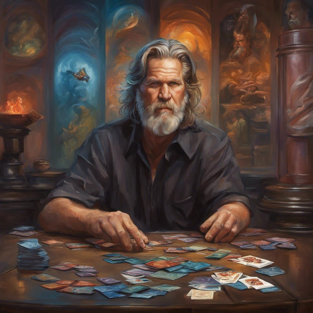 Jeff Bridges Plays Magic: The Gathering, Hyperrealistic Art