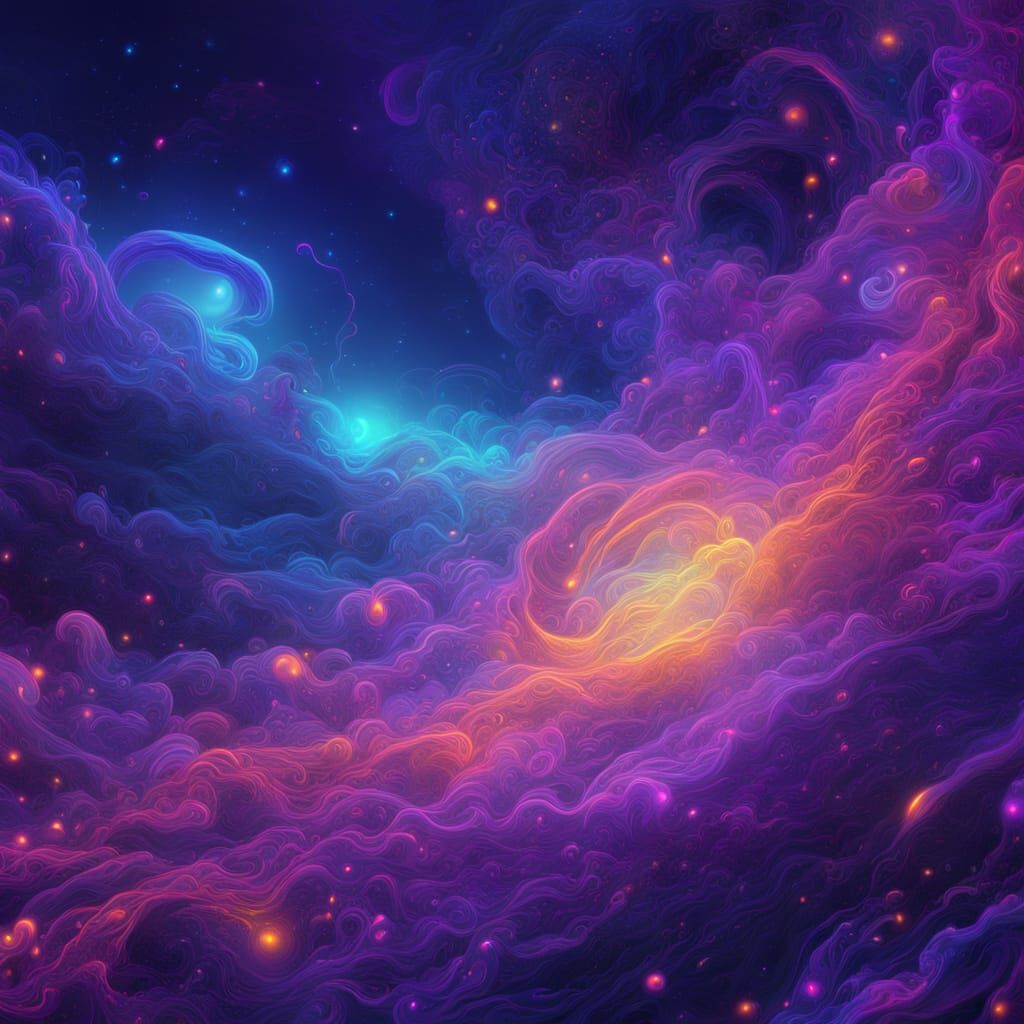 Ketone in Space: Surreal Digital Art with Astral Lighting