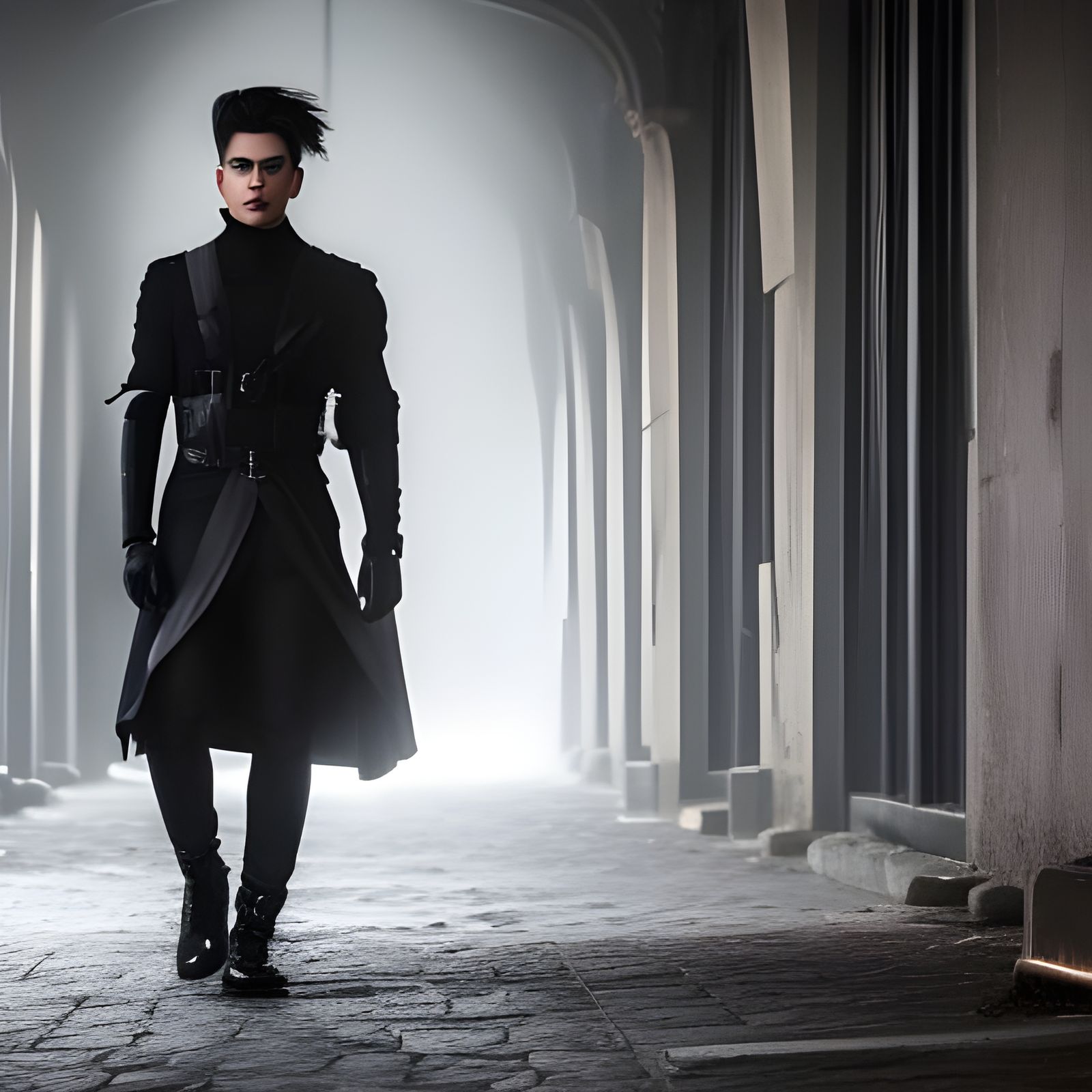 Gothic Male Portrait in Dark Smoky Style