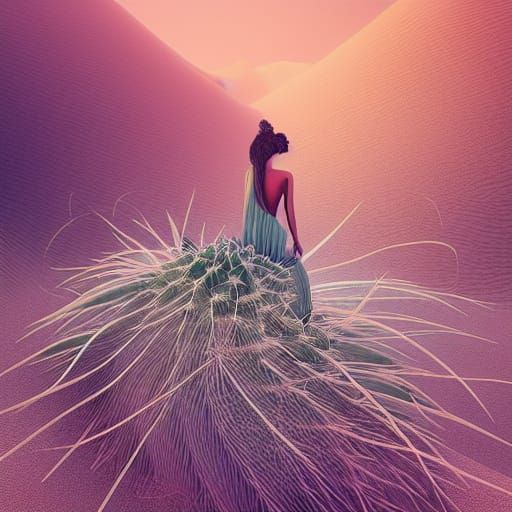 Wind Elemental Desert Princess Digital Art