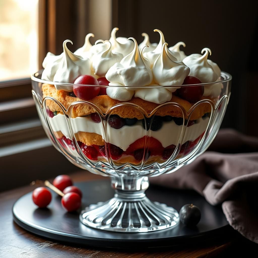 Photorealistic extravagant family trifle