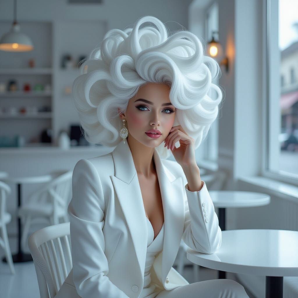 Fairytale Woman with Sculptural White Hair