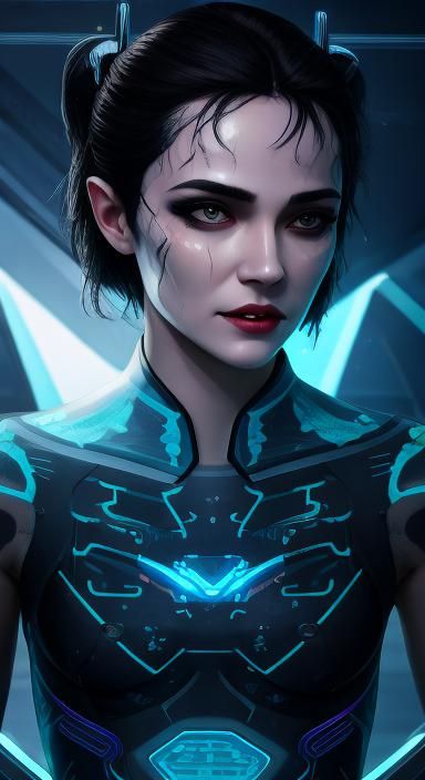 Tron Girl in Star System: Hyperdetailed 8K Resolution