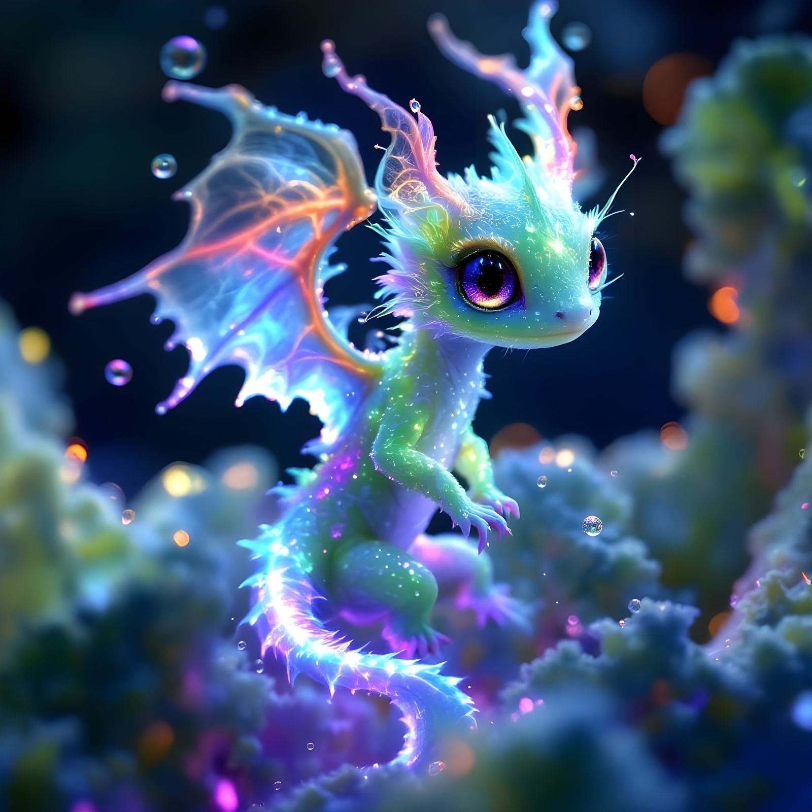 Ethereal Baby Dragon in Radiant Light