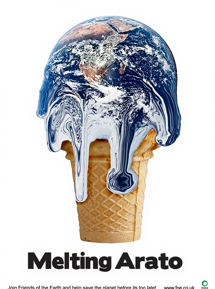 Earth as Melting Ice Cream: Surreal Concept