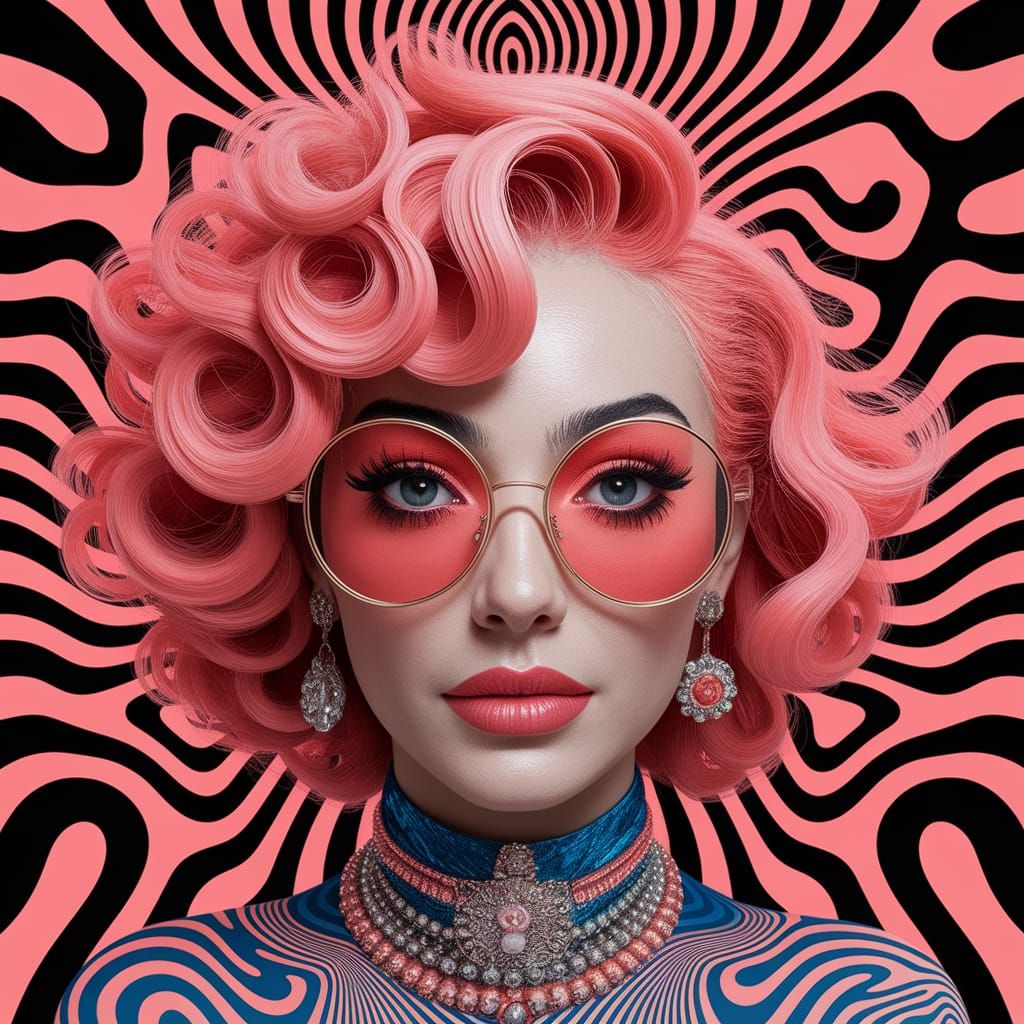 Psychedelic Abstract Coral Texture Painting