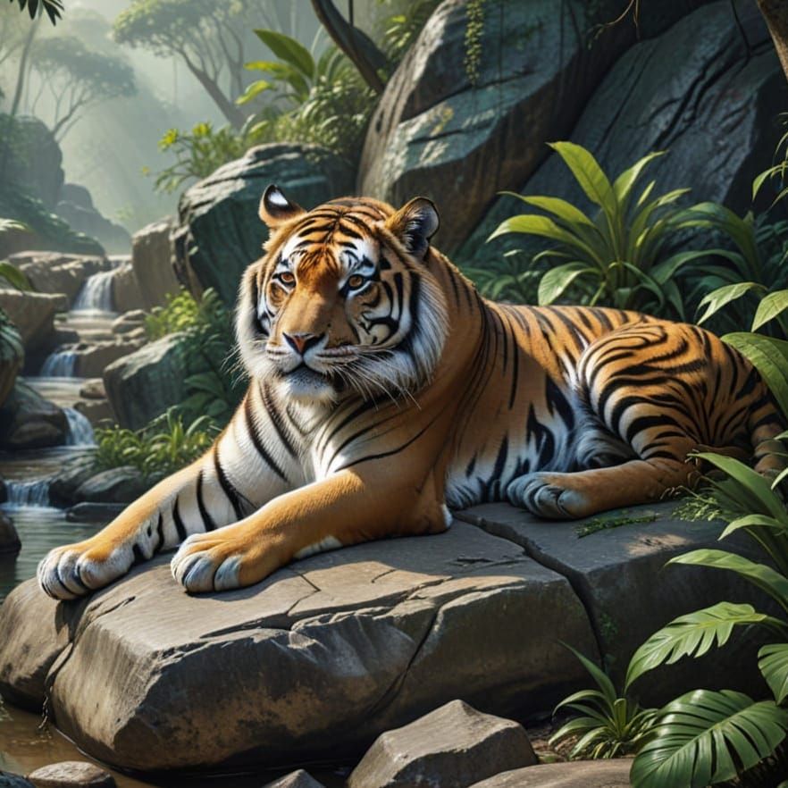 Epic Tiger in Tropical Korean Jungle