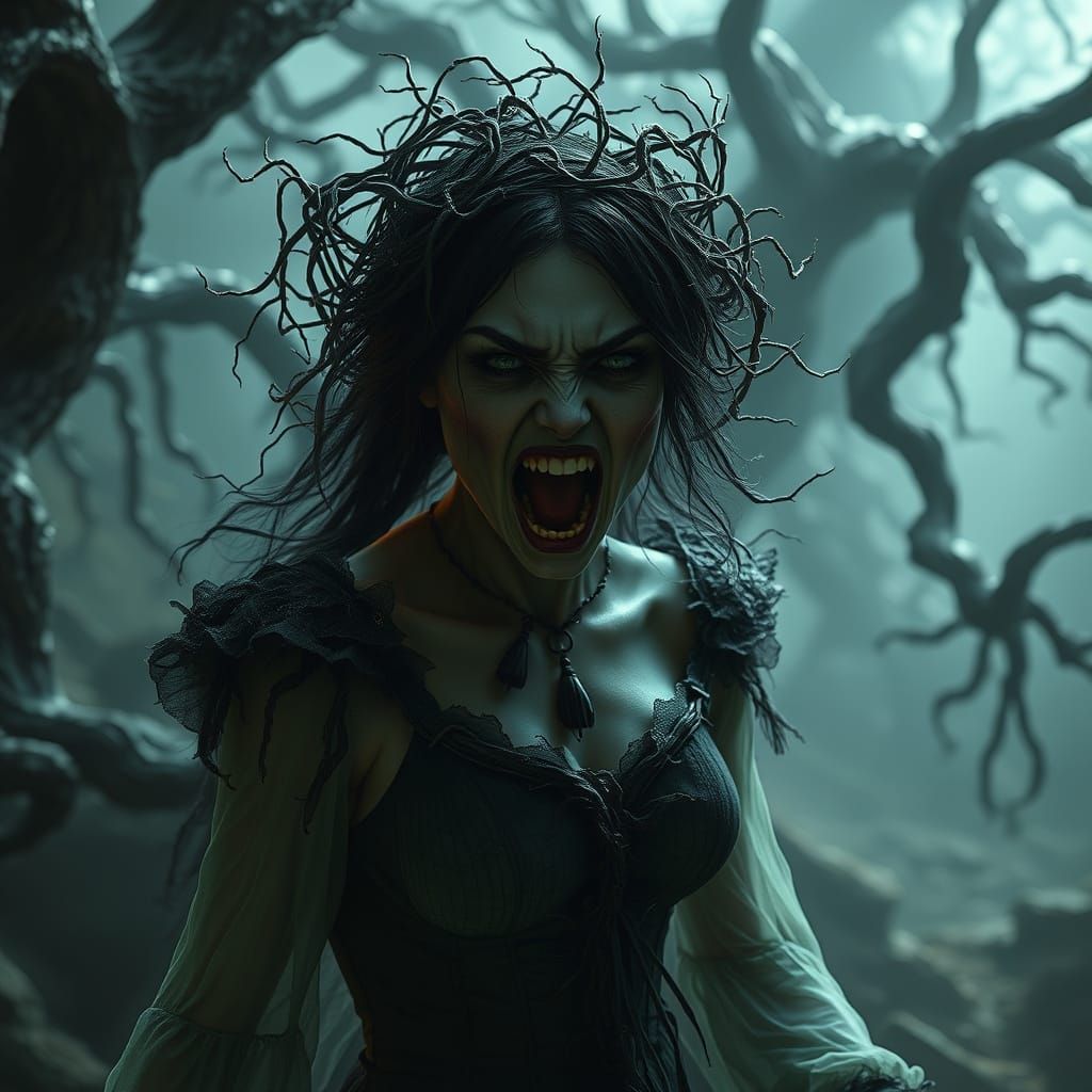 Ethereal Horror in Victorian-Era Attire