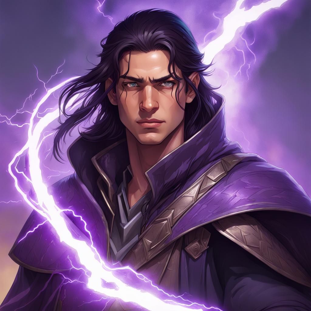 Teenage Lightning Mage Portrait in Fantasy Arena