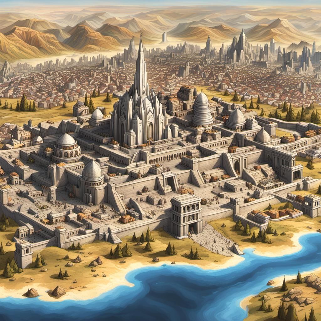 Waterdeep Cityscape Featuring the Temple of Lanthander