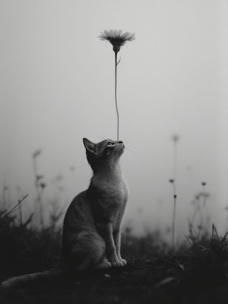 Cat in Post-Apocalyptic Stillness, Cinematic Portraiture