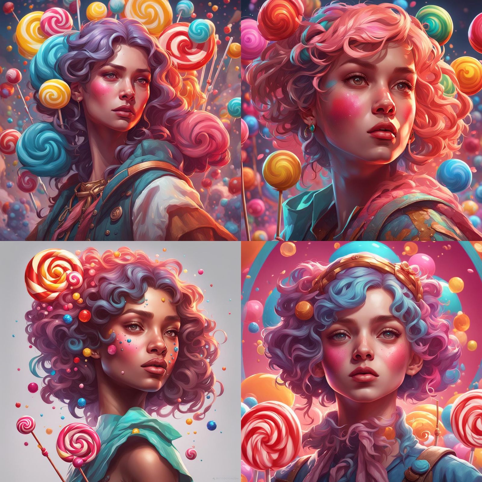 Detailed Portrait with Dynamic Lighting in Art Nouveau Style