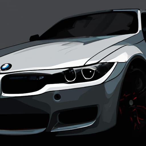 BMW Car in Comic Book Art Style