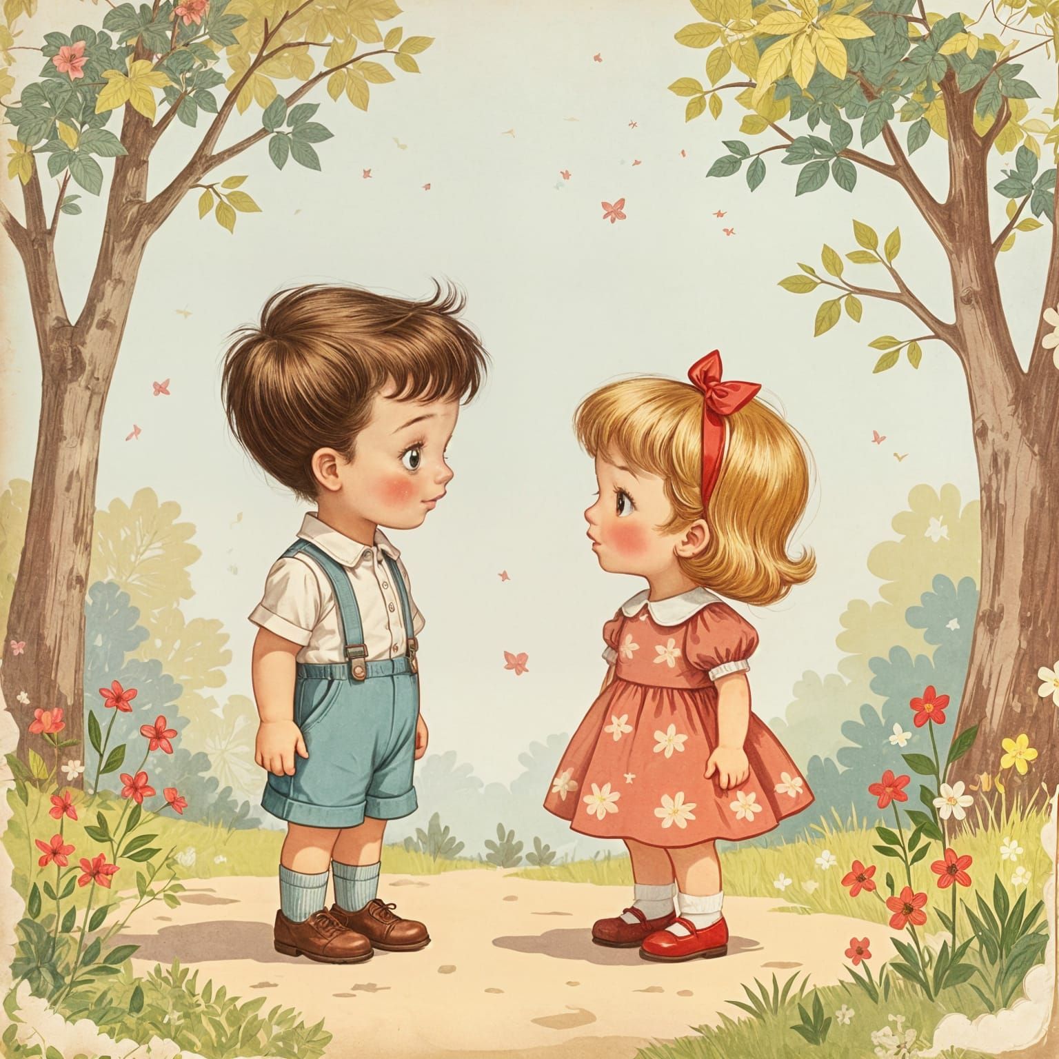 Nostalgic Mid-Century Children's Book Art