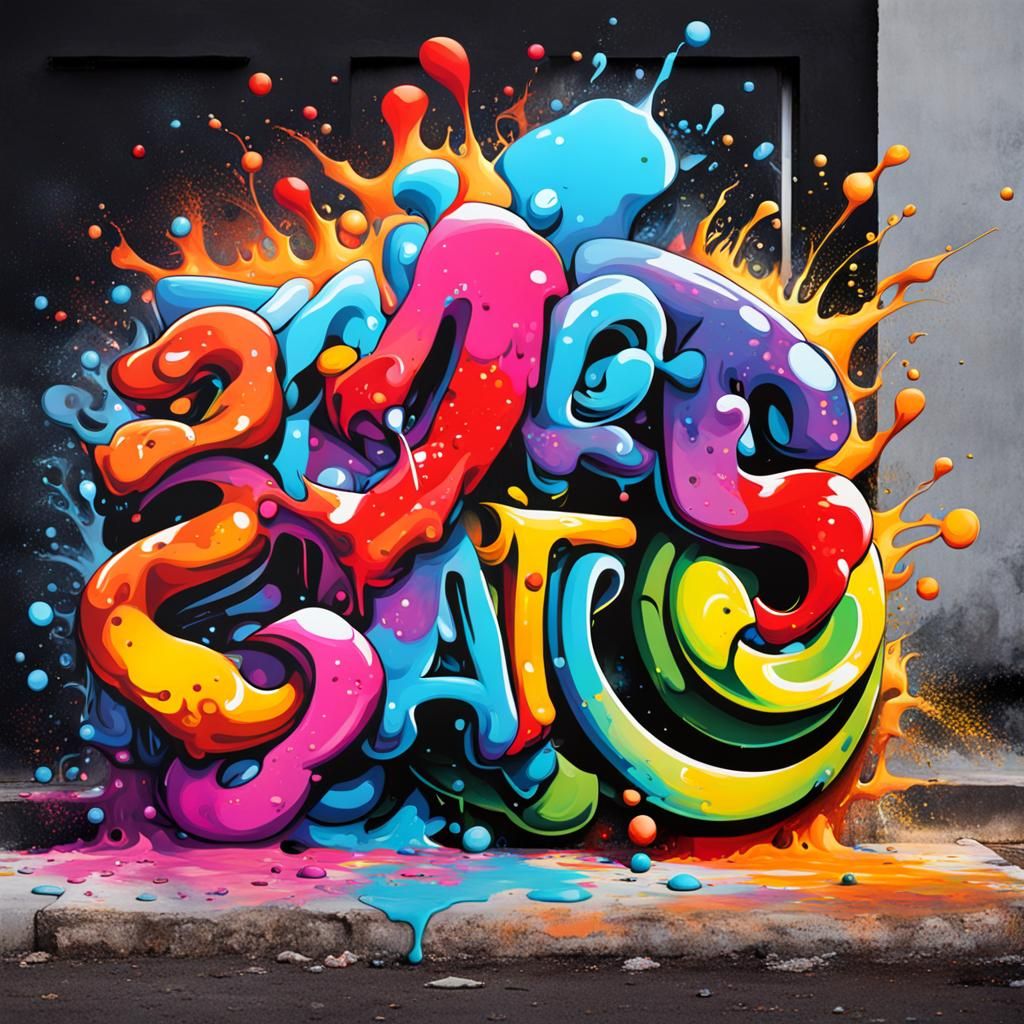 Colorful Graffiti Art in a Splash Art Style