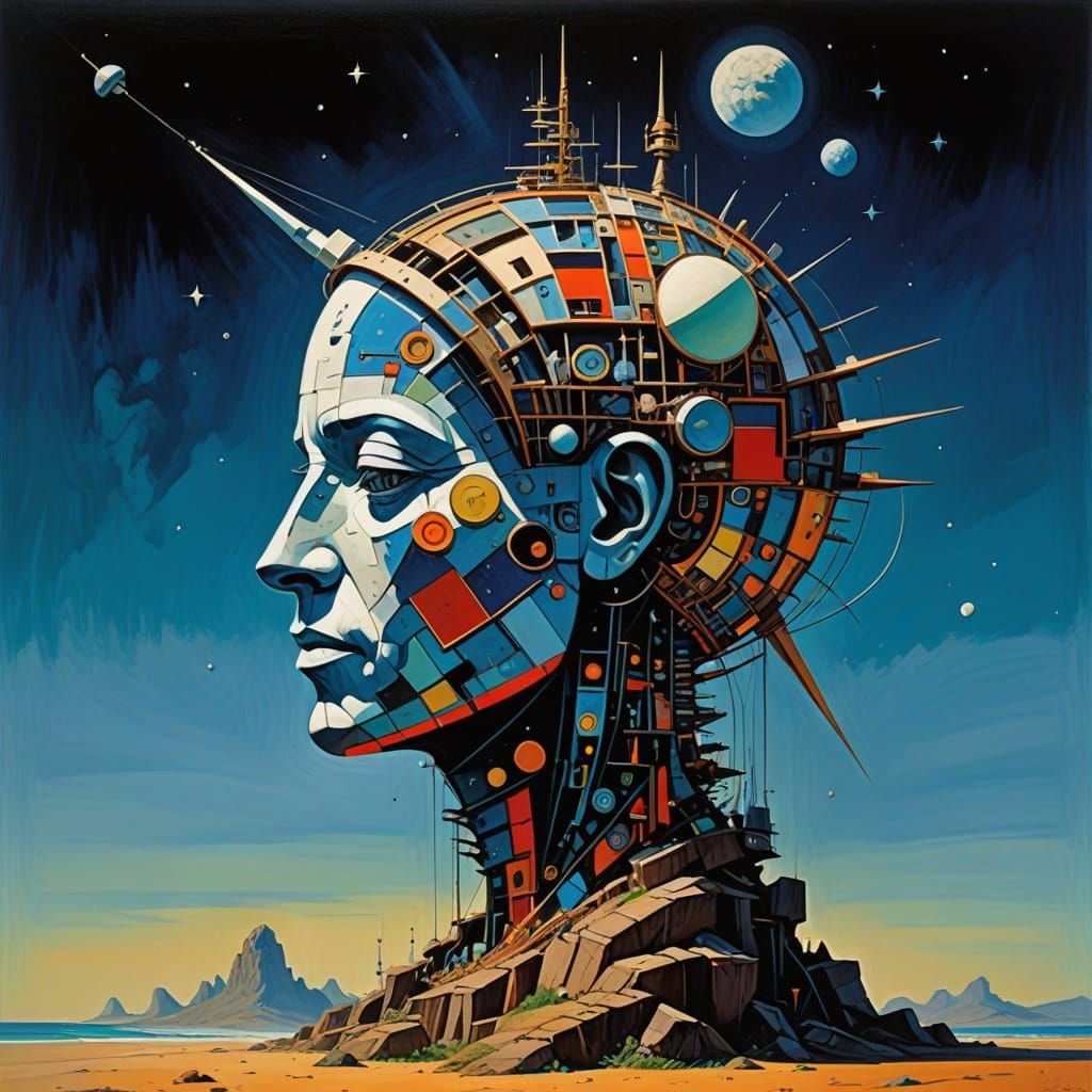 Abstract Portrait in Vibrant Dreamscapes