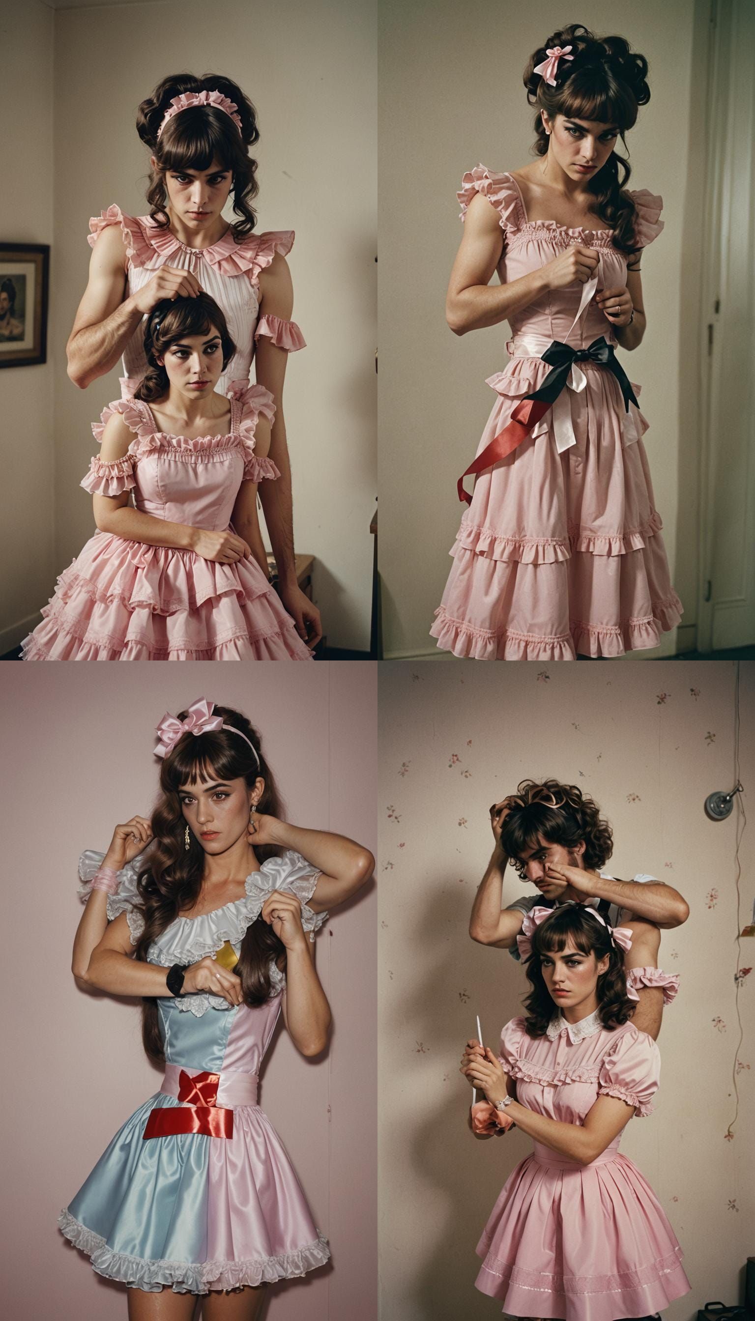 Cinematic Film Still of Man Crossdressing