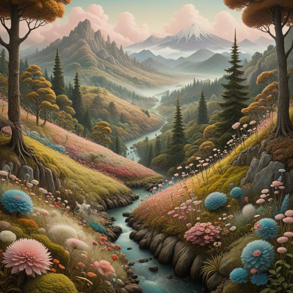 Whimsical Feathered Dreamscape in a Miyazaki-Inspired Aesthe...