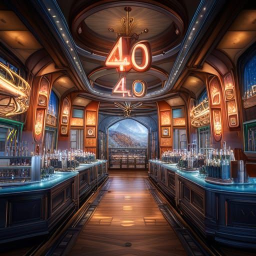 Open Bar 40th Birthday Party Invitation: Fantasy Art