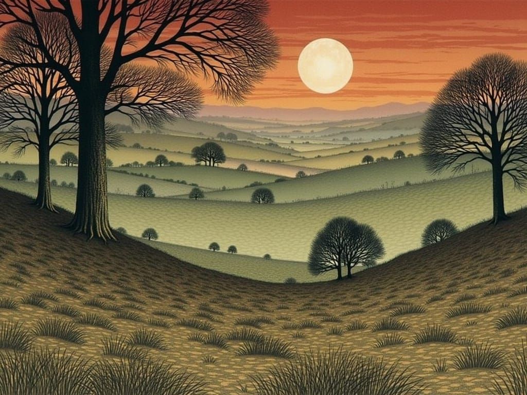 Luminous Landscape in a Whimsical Tree World