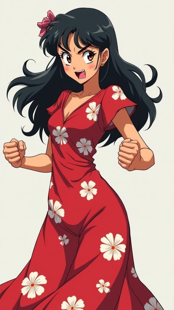Angry Hawaiian Girl in Sailor Moon Anime Style