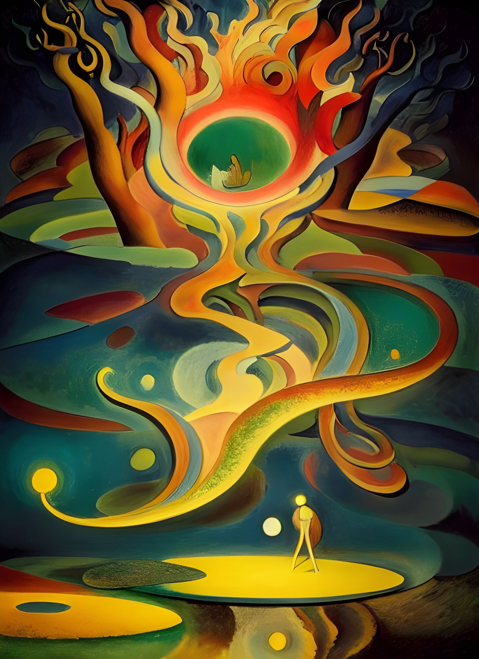 Tree of Life: Surreal Biopunk Summer Landscape