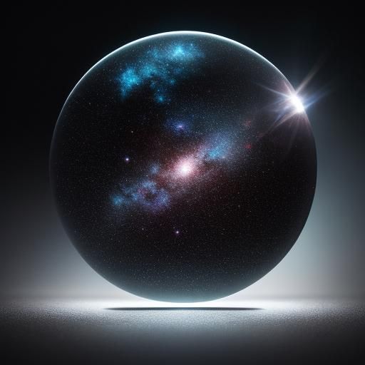 Ethereal Galaxy Swirling Inside Glass Sphere: 3D Render