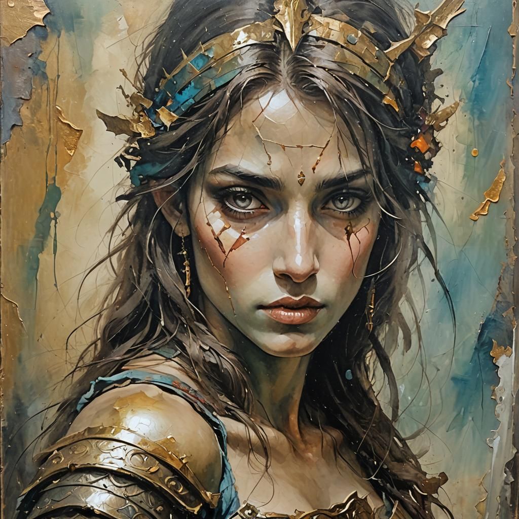 Modern Artist Paints Ethereal Roman Warrior in Soft Pastel H...