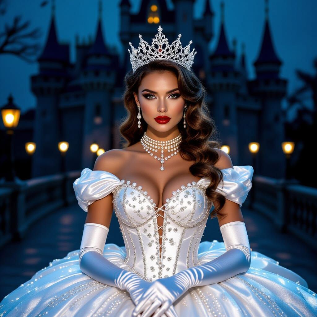 Vampire Princess with Pearl Crown, Fantasy Digital Art