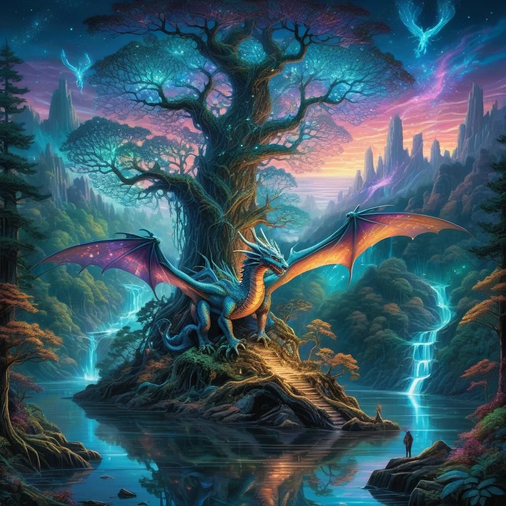 Enchanted Forest: Dragons in a Mystical Elven Realm