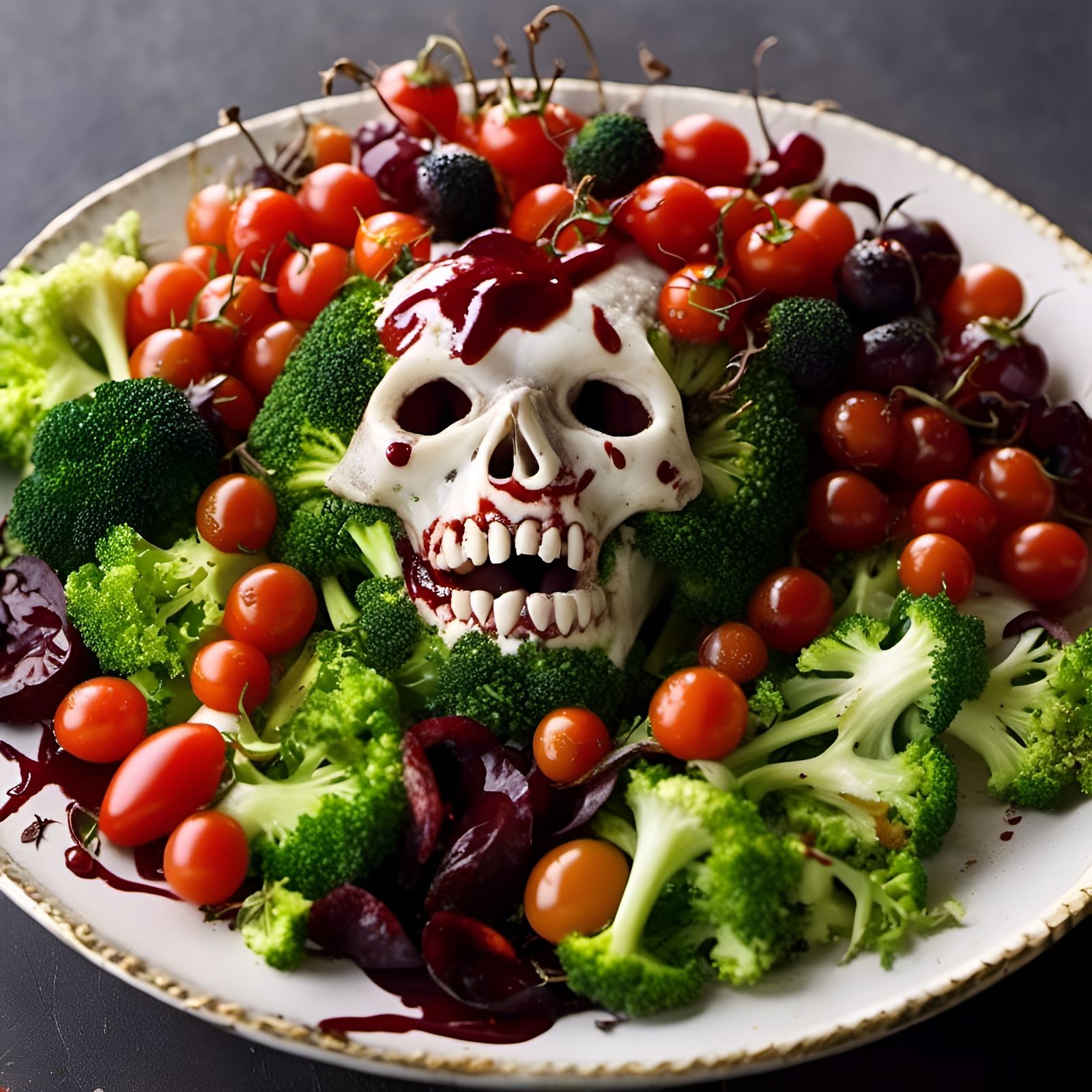 Disturbing Halloween Salad with Human Body Parts
