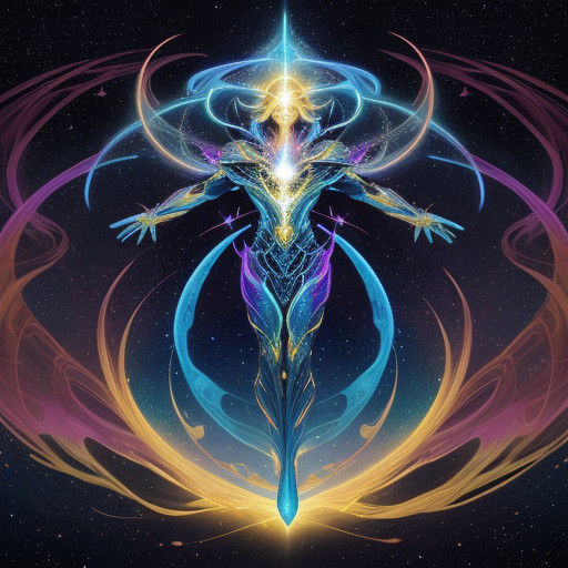 Divine Alien God Radiates Transcendent Beauty in the Heart o...