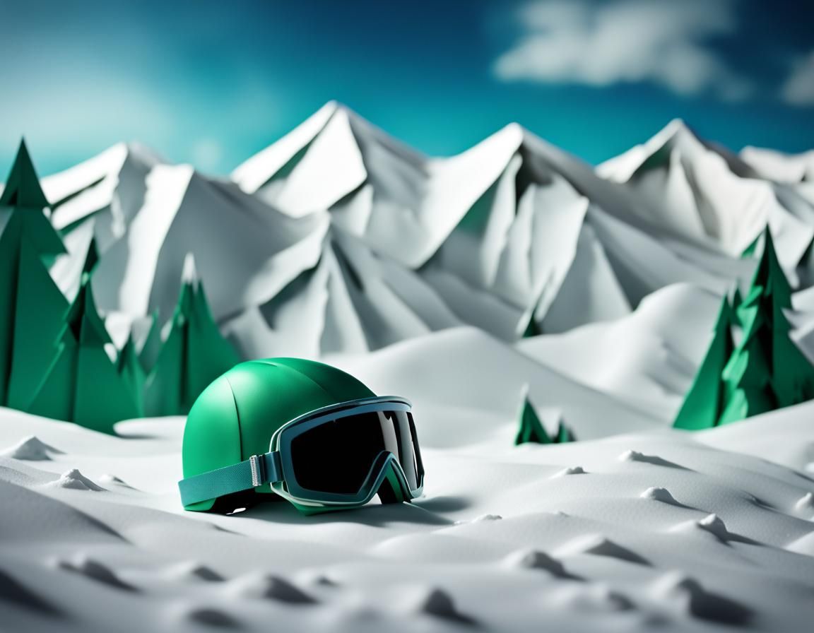 Origami Papercraft Ski Scene in 4K
