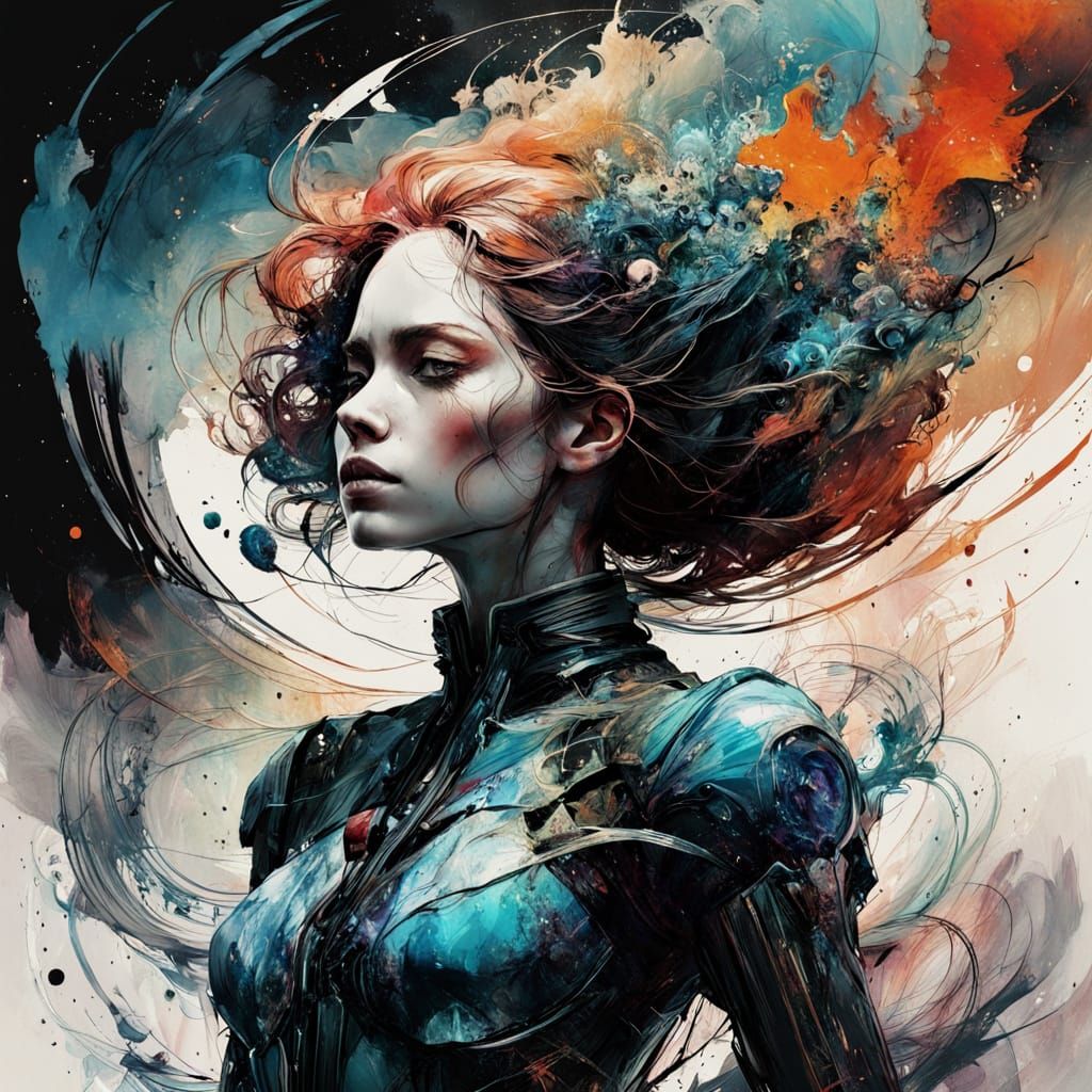 Cosmic Battle in Swirling Pastel Alcohol Ink Glasswork