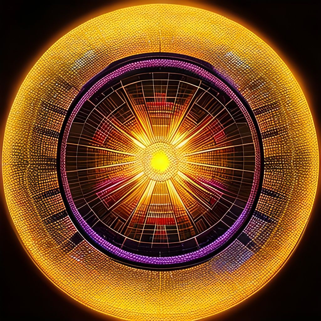 Ethereal Galactic Mosaic with Volumetric Lighting