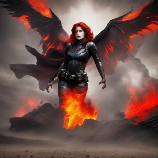 Action Figure in Dramatic Inferno City Backdrop