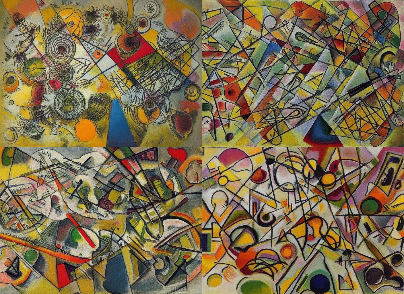 Surrealistic Kandinsky-Inspired Collage in Vibrant Tetradic ...