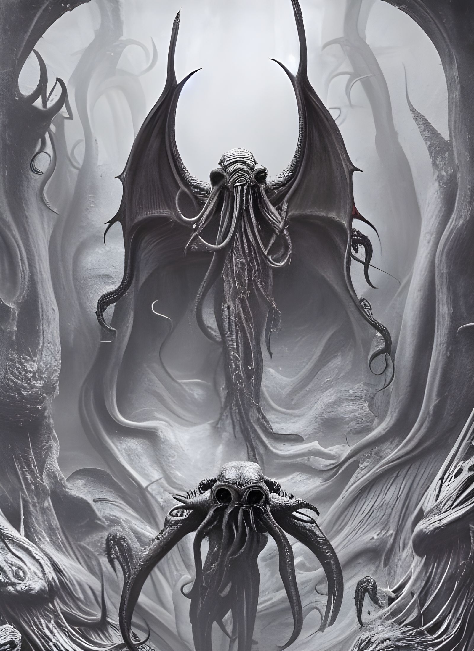 Cthulhu in Purgatory: Detailed Matte Painting