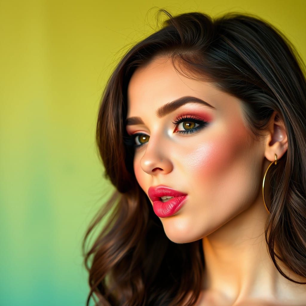 Flirtatious Young Woman's Seductive Wink