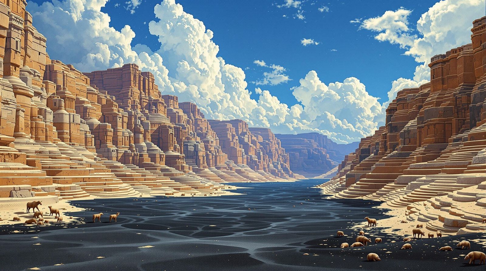 Science Fiction Quarry in Klimt Style