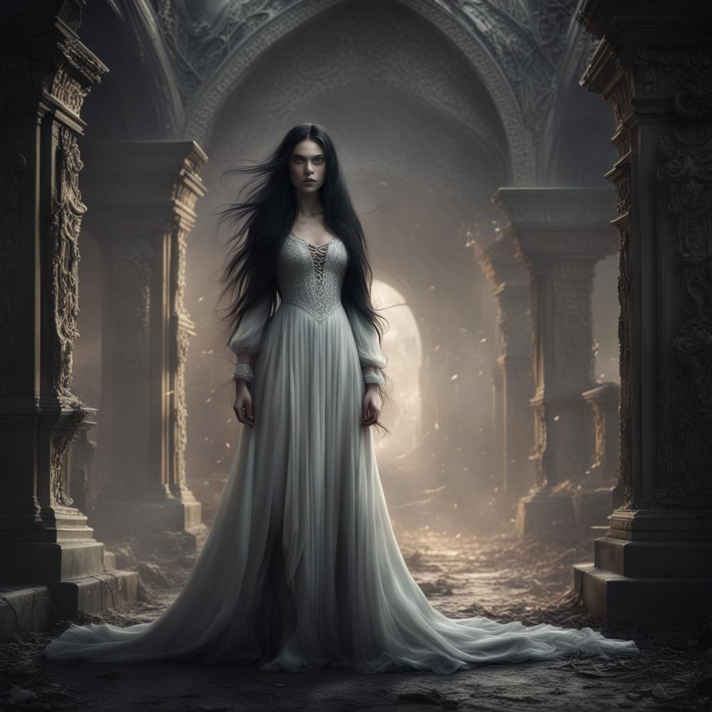 Dark Witch in a Digital Matte Painting