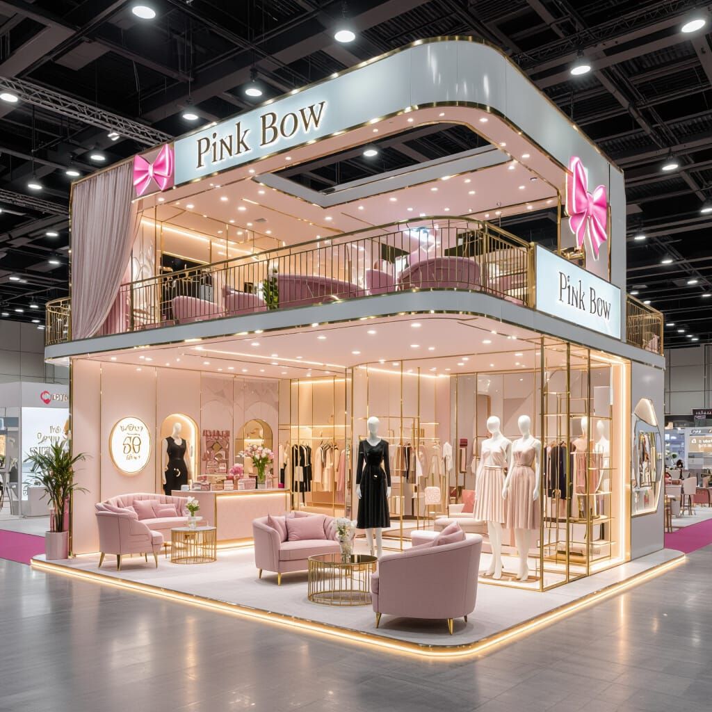 Pink Bow Exhibition Stand: Cafe, Boutique & Reception