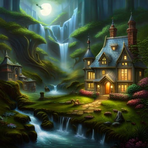 Mystical Forest Tabletop Map in Ethereal Fantasy Style